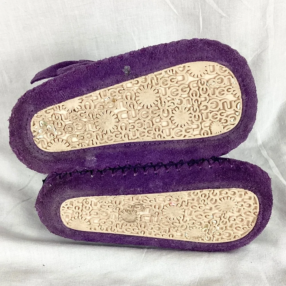 Ugg Suede Baby Toddler Hightop Boots Size 6 Faux Fur Purple
